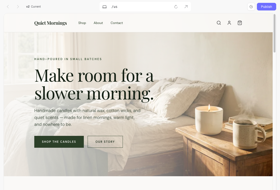 Anteprima attuale di Quiet Mornings dopo una richiesta di titolo mirata