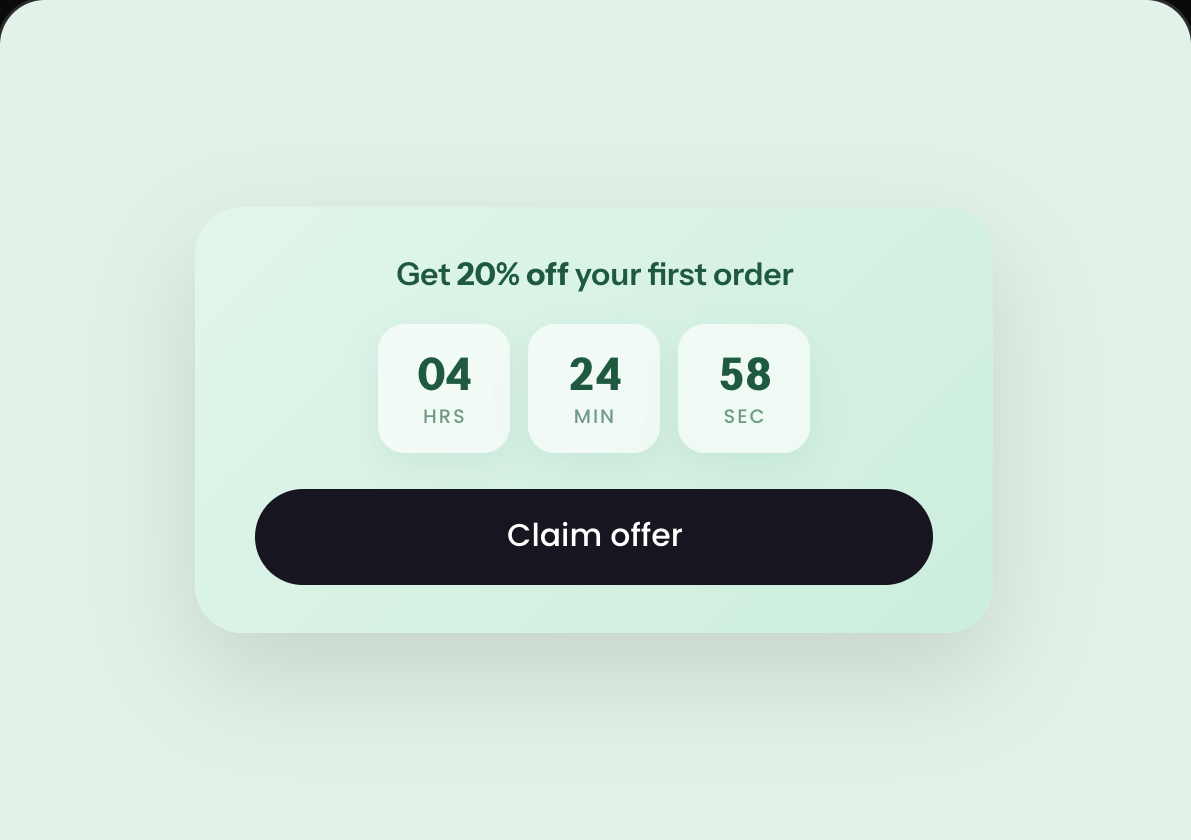 Shop-Vorschau für Angebots-Countdown