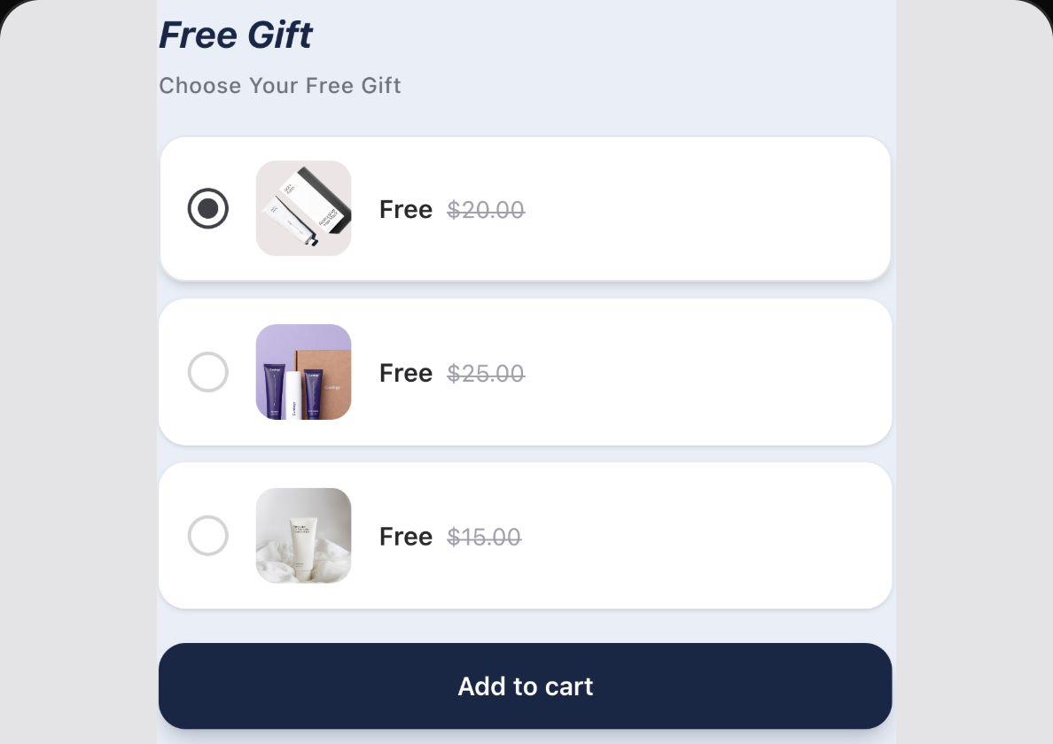 Shop-Vorschau für Auswahl für Gratisgeschenke