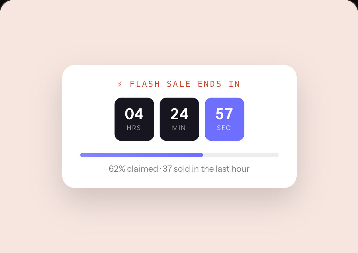 Shop-Vorschau für Bestands-Countdown für Blitzangebote