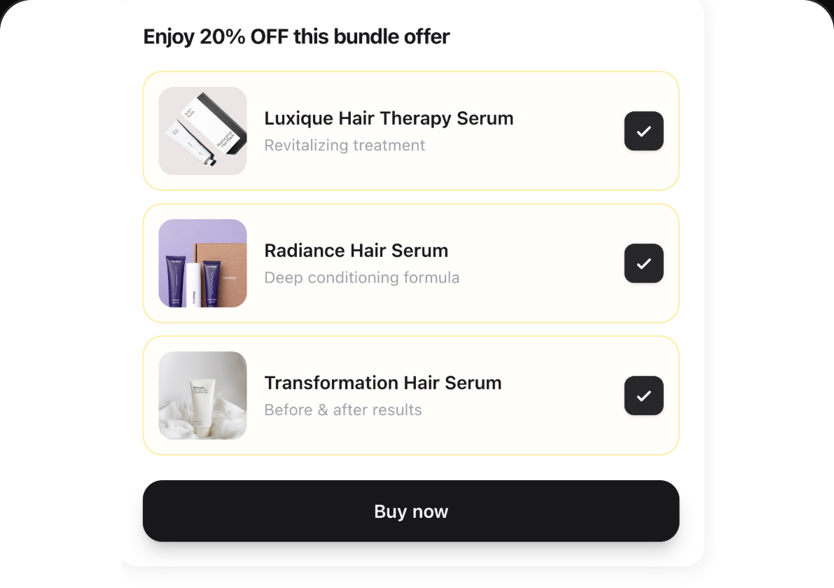 Shop-Vorschau für Bundle-Angebot als Upsell